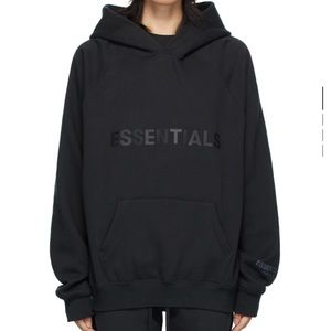 ESSENTIALS Black Fleece Hoodie
